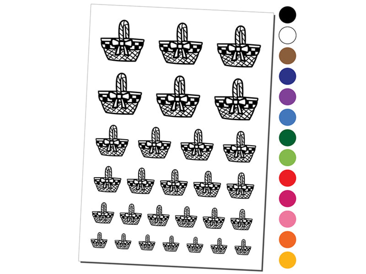 Picnic Basket Plaid Temporary Tattoo Water Resistant Fake Body Art Set Collection
